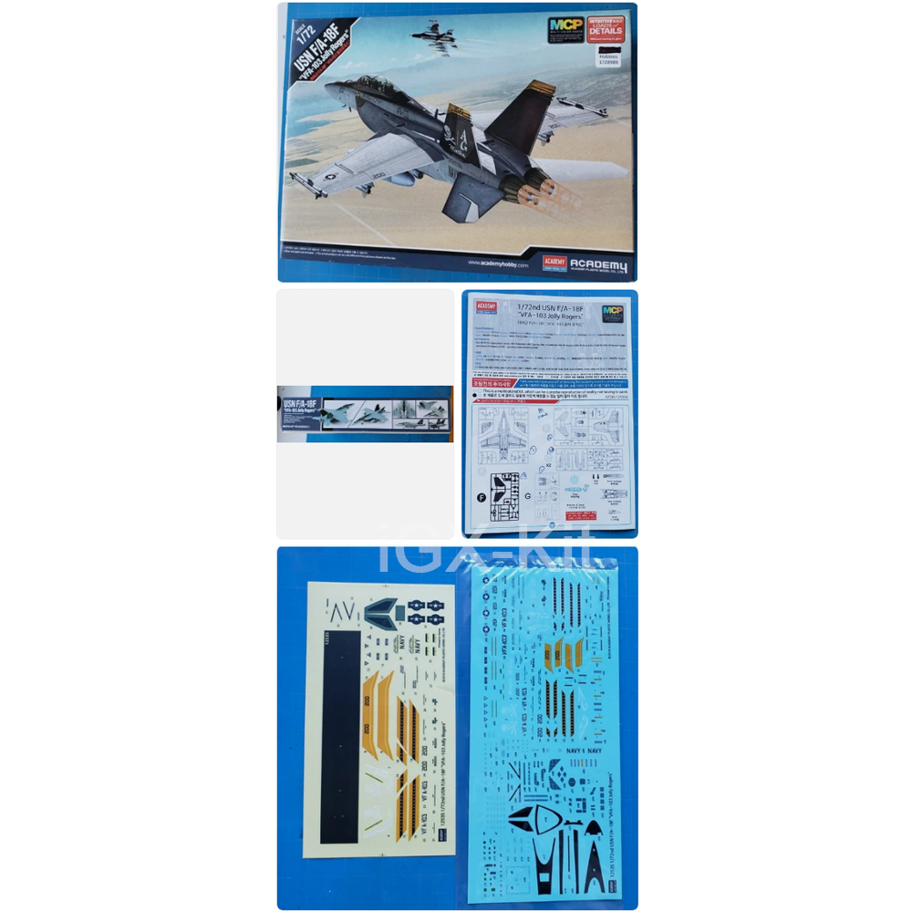 Model Kit Academy - مجموعة نموذج طائرة مقاتلة F-18 F/A-18F