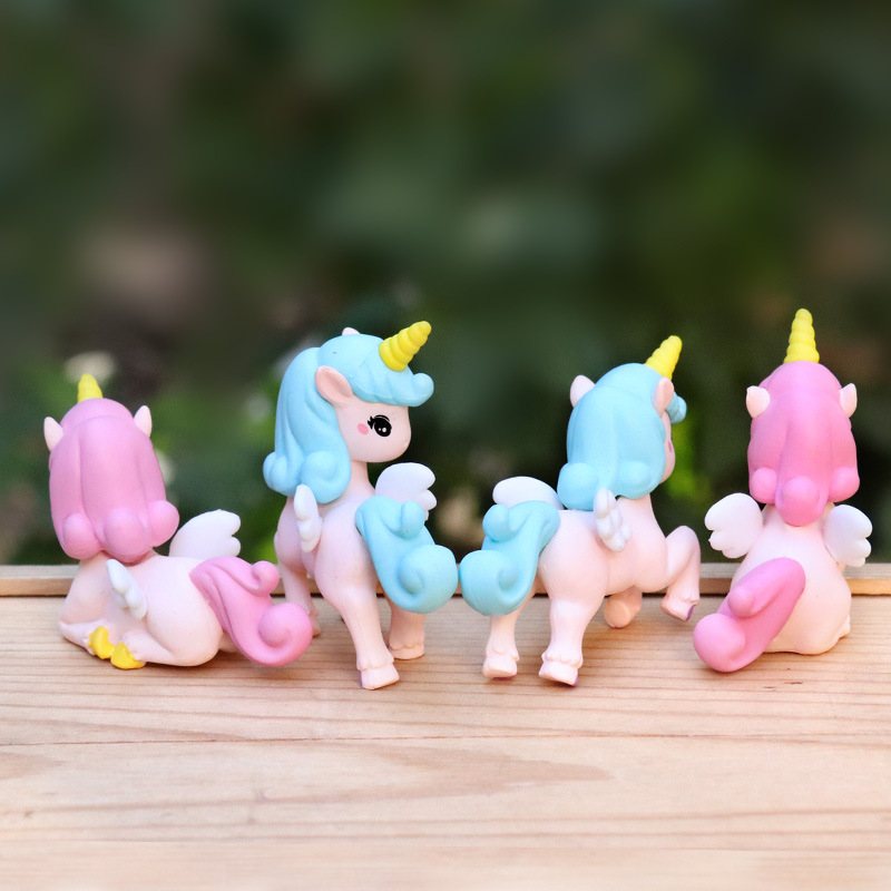 4 قطع/مجموعة مجسمات أنمي يونيك - مراجعة Model Kit Unicorn وسعره
